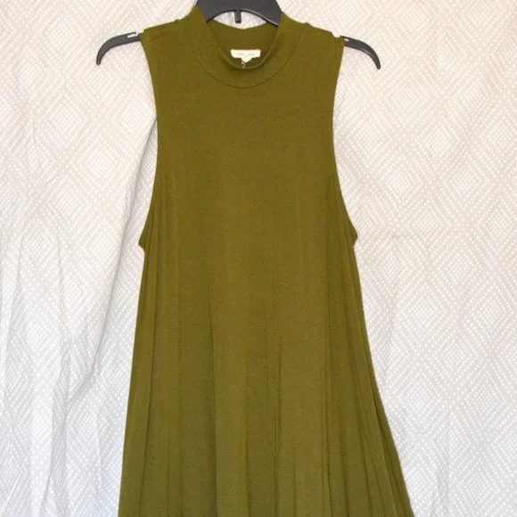 olive green swing dress 50's Summer green swing Button front Dress 3381# – Xiaolizi main image 1